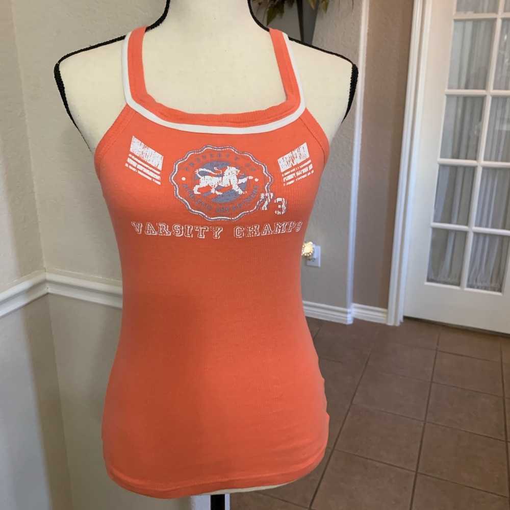 BCG orange graphic Varsity champs razor back tank top Size M